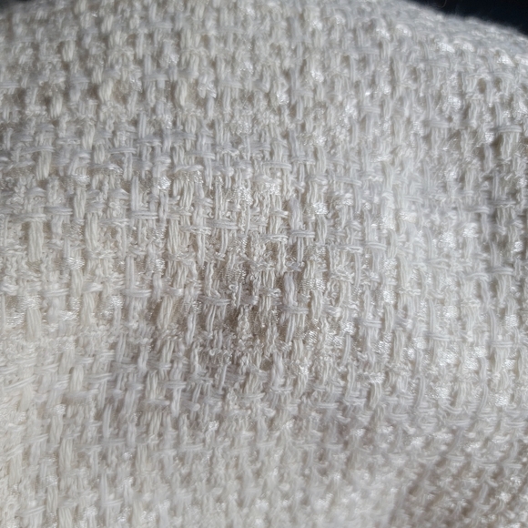 ZARA Ivory Tweed Textured Fringe‎ Trim Maxi Dress Size Small - Picture 16 of 16